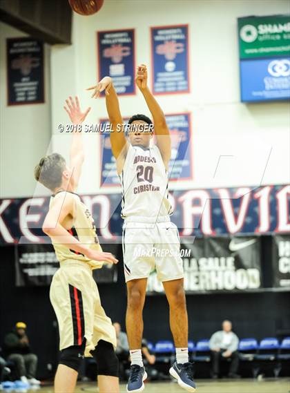 Thumbnail 1 in Modesto Christian vs. Salesian College Preparatory (MaxPreps MLK Classic) photogallery.