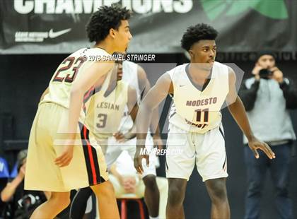 Thumbnail 1 in Modesto Christian vs. Salesian College Preparatory (MaxPreps MLK Classic) photogallery.