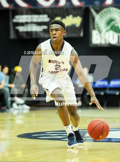 Thumbnail 1 in Modesto Christian vs. Salesian College Preparatory (MaxPreps MLK Classic) photogallery.