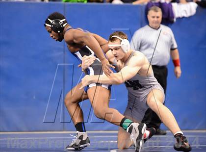 Thumbnail 2 in NCHSAA Individual Wrestling 4A Quarterfinals photogallery.