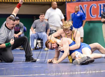Thumbnail 1 in NCHSAA Individual Wrestling 4A Quarterfinals photogallery.