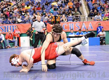 Thumbnail 1 in NCHSAA Individual Wrestling 4A Quarterfinals photogallery.