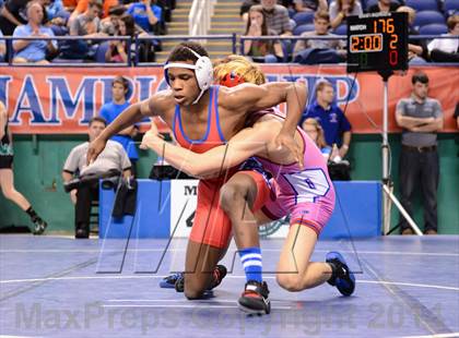 Thumbnail 2 in NCHSAA Individual Wrestling 4A Quarterfinals photogallery.