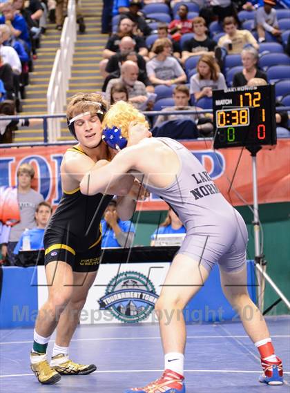 Thumbnail 1 in NCHSAA Individual Wrestling 4A Quarterfinals photogallery.