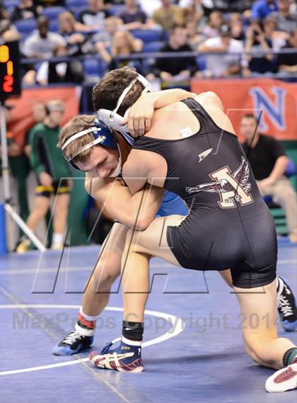 Thumbnail 2 in NCHSAA Individual Wrestling 4A Quarterfinals photogallery.