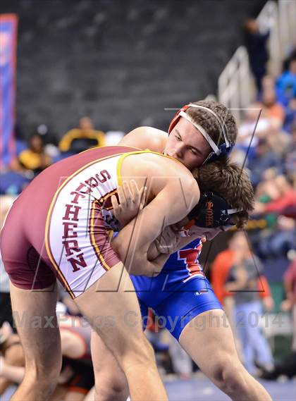 Thumbnail 2 in NCHSAA Individual Wrestling 4A Quarterfinals photogallery.