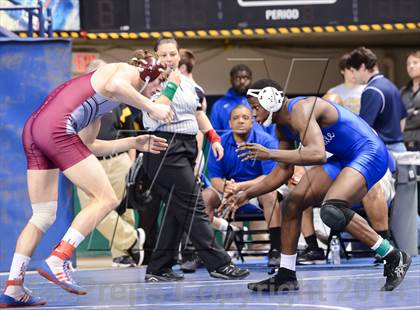 Thumbnail 3 in NCHSAA Individual Wrestling 4A Quarterfinals photogallery.