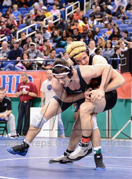 Thumbnail 3 in NCHSAA Individual Wrestling 4A Quarterfinals photogallery.