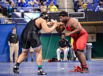 Thumbnail 3 in NCHSAA Individual Wrestling 4A Quarterfinals photogallery.