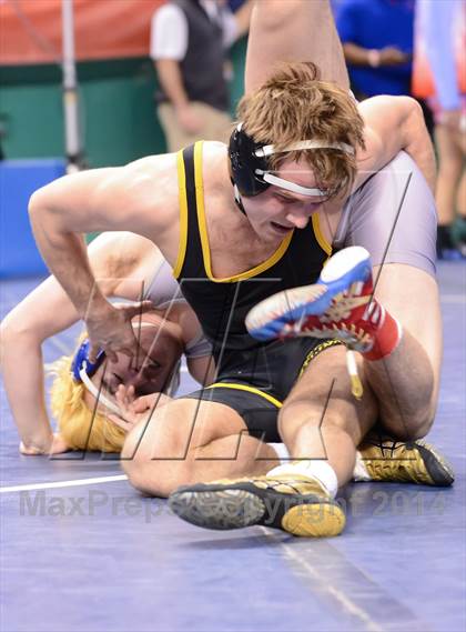 Thumbnail 3 in NCHSAA Individual Wrestling 4A Quarterfinals photogallery.