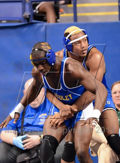 Thumbnail 2 in NCHSAA Individual Wrestling 4A Quarterfinals photogallery.