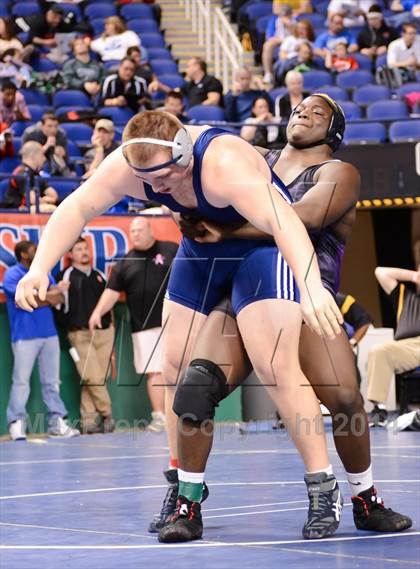 Thumbnail 1 in NCHSAA Individual Wrestling 4A Quarterfinals photogallery.