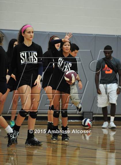 Thumbnail 2 in Seven Lakes vs. Cinco Ranch (NIKE Volleyball Classic) photogallery.