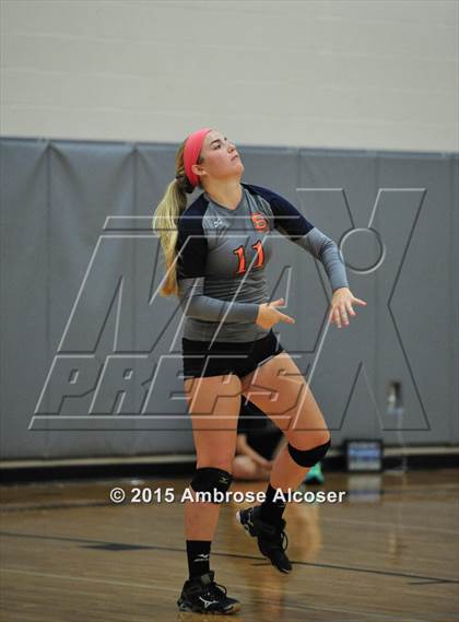 Thumbnail 1 in Seven Lakes vs. Cinco Ranch (NIKE Volleyball Classic) photogallery.