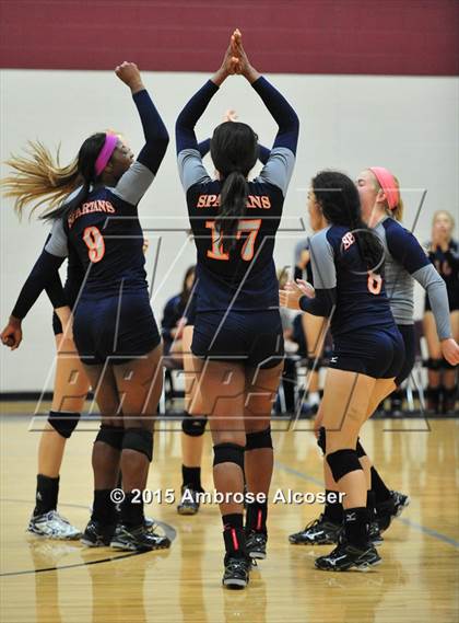 Thumbnail 2 in Seven Lakes vs. Cinco Ranch (NIKE Volleyball Classic) photogallery.