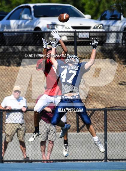 Thumbnail 2 in Cardinal Newman @ Marin Catholic (Scrimmage) photogallery.