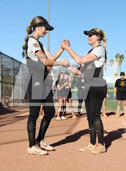 Thumbnail 3 in Mica Mountain vs Salpointe Catholic (AIA Softball 4A Semifinal) photogallery.