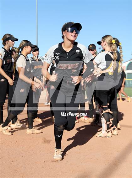 Thumbnail 3 in Mica Mountain vs Salpointe Catholic (AIA Softball 4A Semifinal) photogallery.
