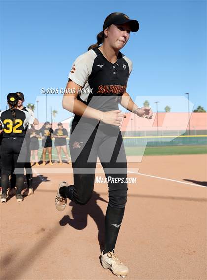 Thumbnail 3 in Mica Mountain vs Salpointe Catholic (AIA Softball 4A Semifinal) photogallery.
