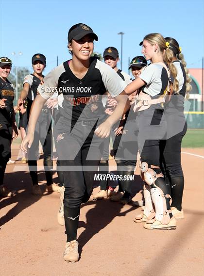 Thumbnail 3 in Mica Mountain vs Salpointe Catholic (AIA Softball 4A Semifinal) photogallery.