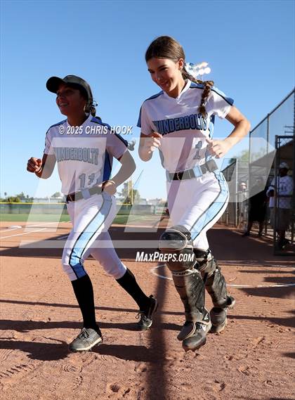 Thumbnail 2 in Mica Mountain vs Salpointe Catholic (AIA Softball 4A Semifinal) photogallery.
