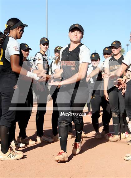 Thumbnail 2 in Mica Mountain vs Salpointe Catholic (AIA Softball 4A Semifinal) photogallery.