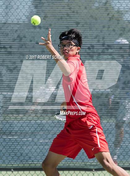 Thumbnail 2 in Jesuit vs. James Logan (CIF NorCal Regional Tennis Championships) photogallery.