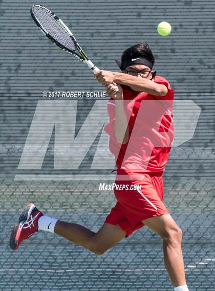 Thumbnail 3 in Jesuit vs. James Logan (CIF NorCal Regional Tennis Championships) photogallery.