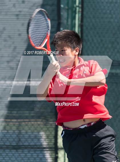 Thumbnail 3 in Jesuit vs. James Logan (CIF NorCal Regional Tennis Championships) photogallery.