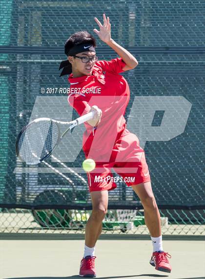 Thumbnail 2 in Jesuit vs. James Logan (CIF NorCal Regional Tennis Championships) photogallery.