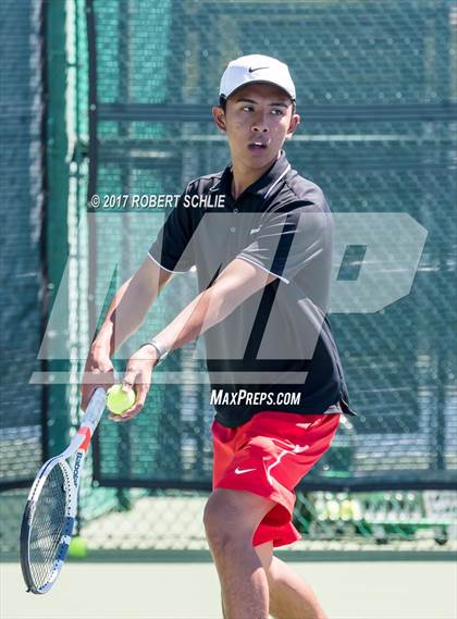Thumbnail 2 in Jesuit vs. James Logan (CIF NorCal Regional Tennis Championships) photogallery.