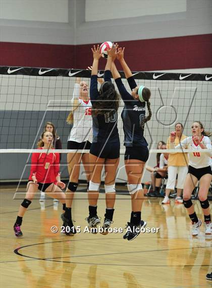 Thumbnail 3 in Cypress Woods vs. Tomball Memorial (NIKE Volleyball Classic) photogallery.