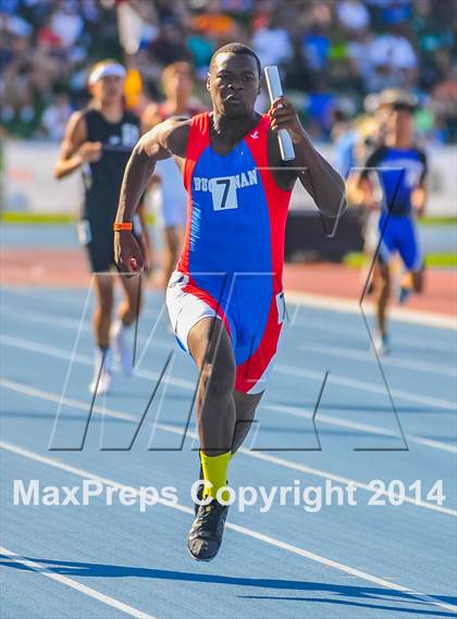 Thumbnail 3 in CIF State Track & Field Championships (Boys 4x100 Meter Relay Prelims) photogallery.