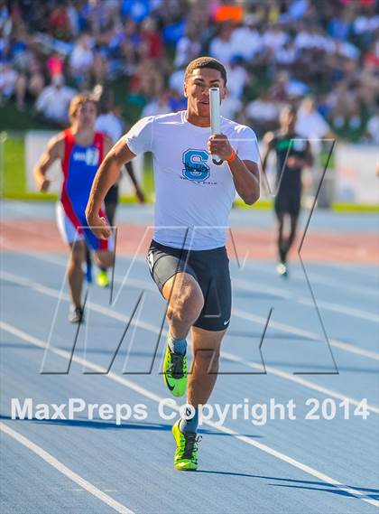 Thumbnail 1 in CIF State Track & Field Championships (Boys 4x100 Meter Relay Prelims) photogallery.