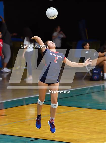 Thumbnail 2 in Sunrise Mountain vs. Centennial (Final - PUSD Girls Volleyball Tournament) photogallery.