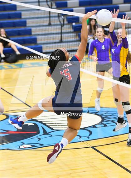 Thumbnail 1 in Sunrise Mountain vs. Centennial (Final - PUSD Girls Volleyball Tournament) photogallery.