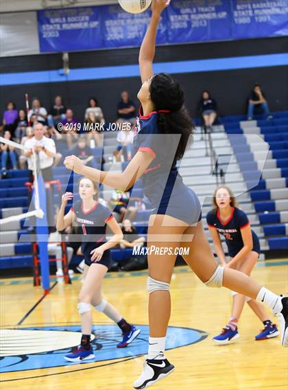Thumbnail 3 in Sunrise Mountain vs. Centennial (Final - PUSD Girls Volleyball Tournament) photogallery.