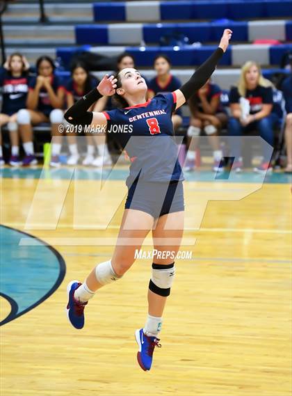 Thumbnail 1 in Sunrise Mountain vs. Centennial (Final - PUSD Girls Volleyball Tournament) photogallery.