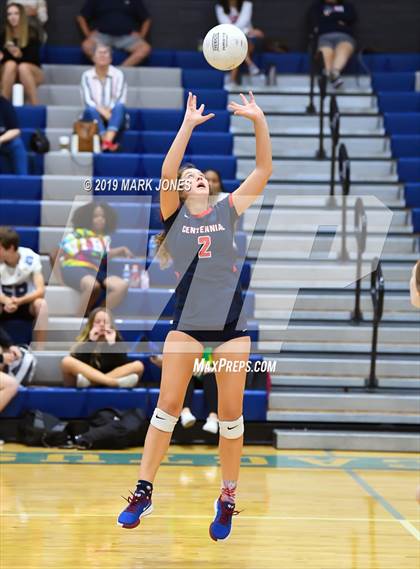 Thumbnail 3 in Sunrise Mountain vs. Centennial (Final - PUSD Girls Volleyball Tournament) photogallery.