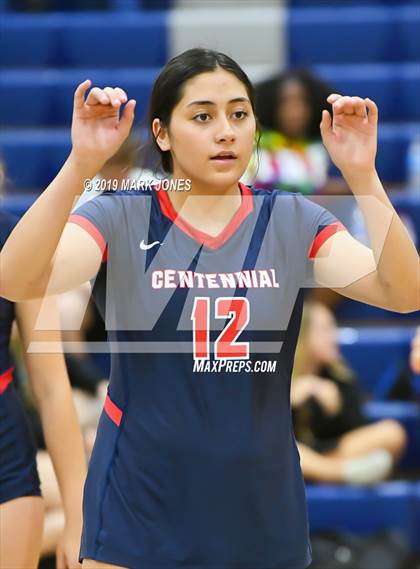 Thumbnail 1 in Sunrise Mountain vs. Centennial (Final - PUSD Girls Volleyball Tournament) photogallery.