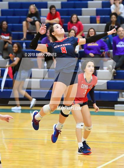 Thumbnail 2 in Sunrise Mountain vs. Centennial (Final - PUSD Girls Volleyball Tournament) photogallery.