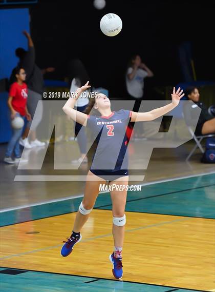 Thumbnail 1 in Sunrise Mountain vs. Centennial (Final - PUSD Girls Volleyball Tournament) photogallery.