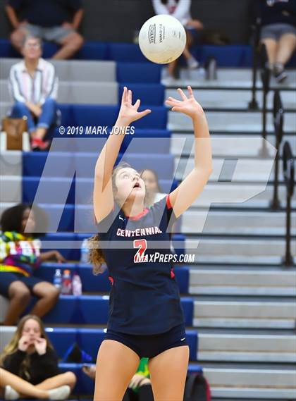 Thumbnail 2 in Sunrise Mountain vs. Centennial (Final - PUSD Girls Volleyball Tournament) photogallery.