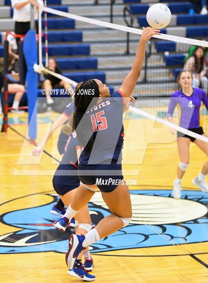 Thumbnail 1 in Sunrise Mountain vs. Centennial (Final - PUSD Girls Volleyball Tournament) photogallery.