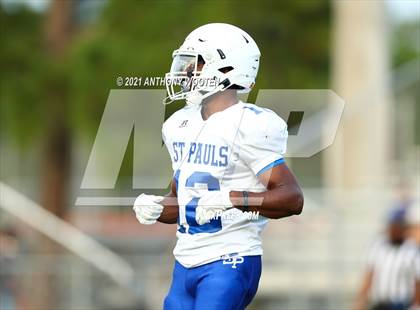 Thumbnail 1 in St. Pauls vs  Gray's Creek (Cumberland County Schools Football Jamboree 2021) photogallery.