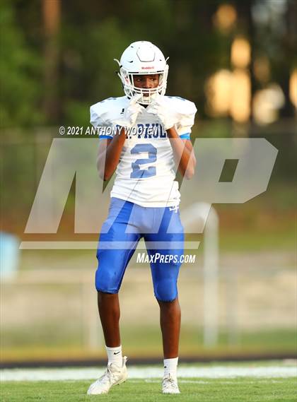 Thumbnail 3 in St. Pauls vs  Gray's Creek (Cumberland County Schools Football Jamboree 2021) photogallery.