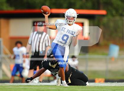 Thumbnail 3 in St. Pauls vs  Gray's Creek (Cumberland County Schools Football Jamboree 2021) photogallery.