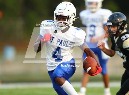 Thumbnail 1 in St. Pauls vs  Gray's Creek (Cumberland County Schools Football Jamboree 2021) photogallery.