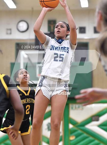 Thumbnail 1 in Cornerstone Christian vs. Pleasant Valley (St. Mary's MLK Showcase) photogallery.