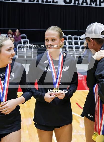 Thumbnail 2 in Iola vs. Crawford (UIL 2A Volleyball Division II Final Medal Ceremony) photogallery.